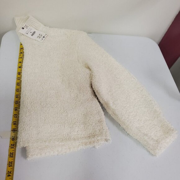 Zara Womens Oversized Chunky Teddy Sweater Size M Ecru Cropped Mock Neck NWT - Picture 9 of 11